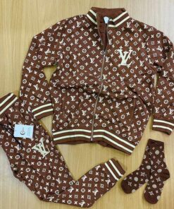 Limited Stand Collar Jacket + Sweatpants LV Brand Unisex Hot Gift DN9150801