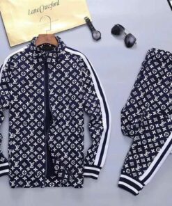 Limited Stand Collar Jacket + Sweatpants LV Brand Unisex Hot Gift PEA32209