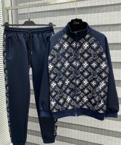 Limited Stand Collar Jacket + Sweatpants LV Brand Unisex Hot Gift PEA32219