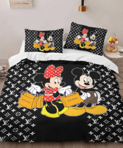 Mickey X  In Black Background Bedding Set