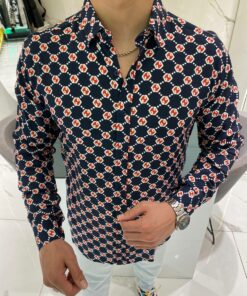 Limited Luxury Brand  Long Sleeve Button Shirt for Men Hot PEA345620